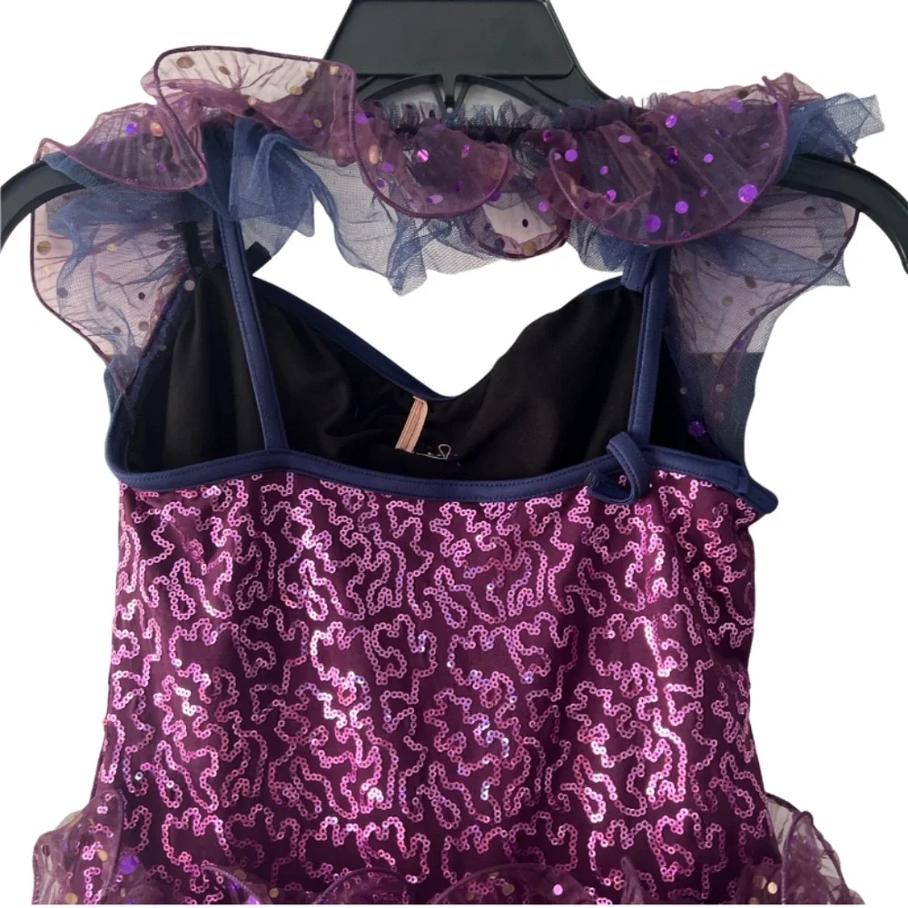 Weissman Dance Girls' Costume Halloween Theatre Unitard Dress Stretchy Sequin L